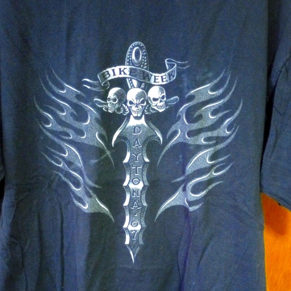 Vintage Bike Week Black Shirt, Daytona '07, Heavyweight Cotton, Hydeout Leather